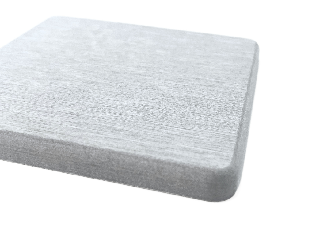 Gray square coaster on a white background