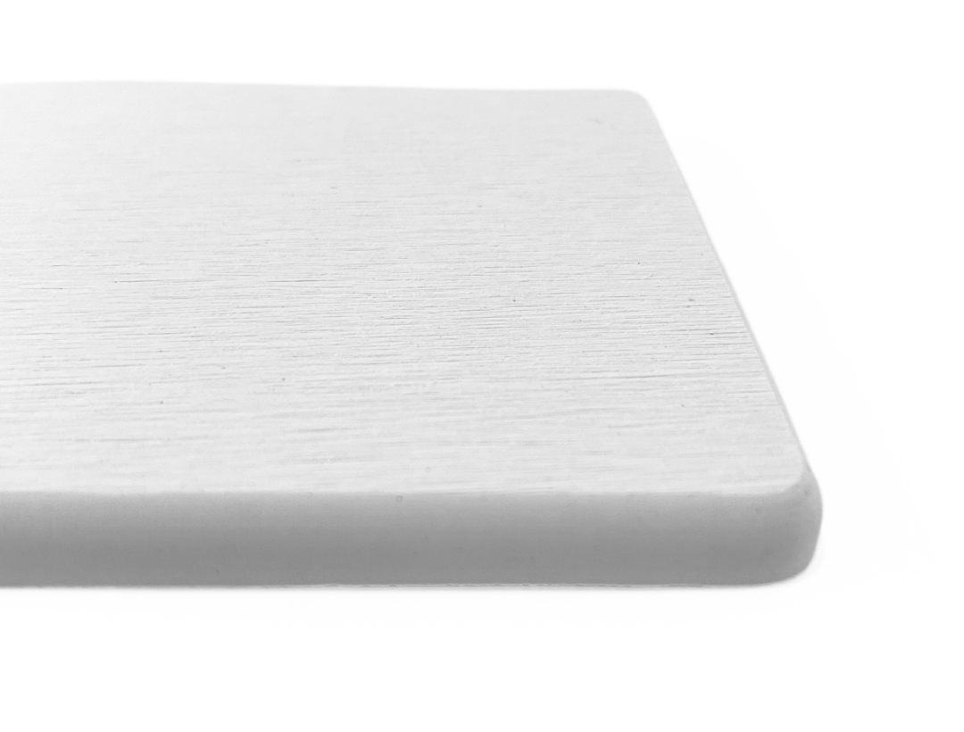 White coaster on a white background