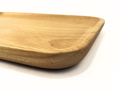 Wooden tray on a white background