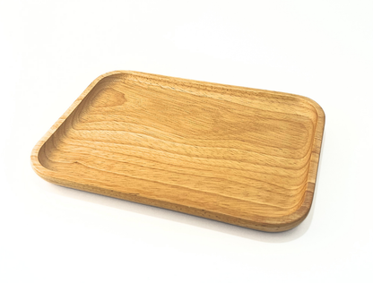 Wooden tray on a white background