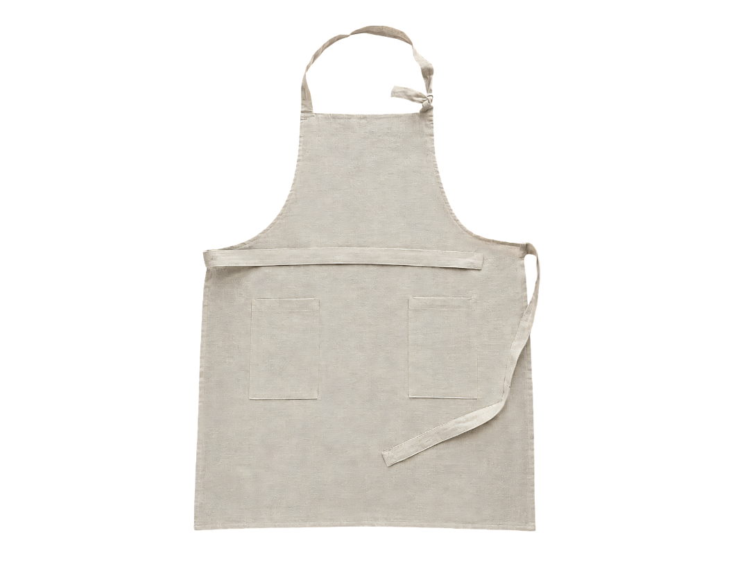 Beige apron on a white background